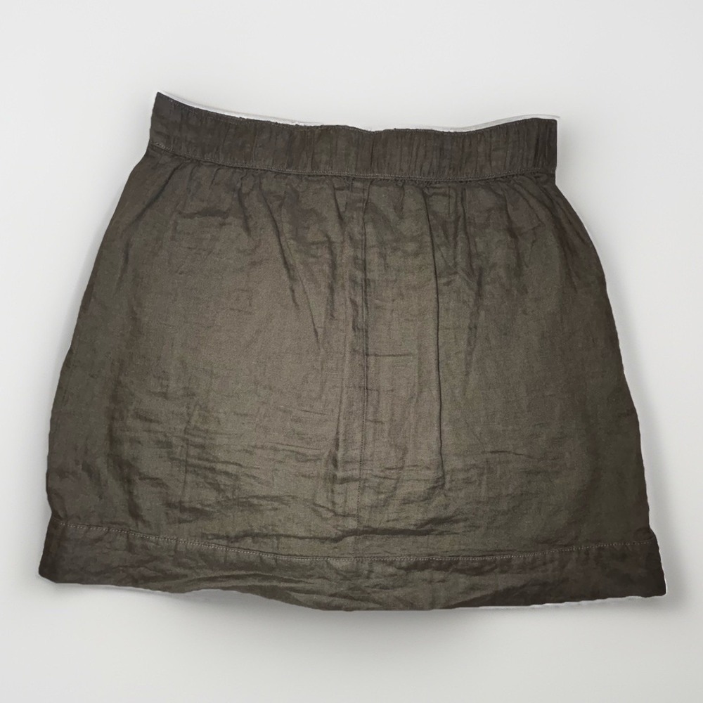 Nicole Miller Women's Linen Skort Size L Faux Button Front Front Olive Green 19" - Picture 4 of 5